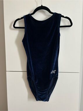 Alpha Factor Sparkle Navy Velvet Leotard